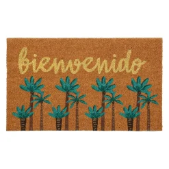 Paillasson "bienvenido" en coco vert 73x43cm - Patchuca