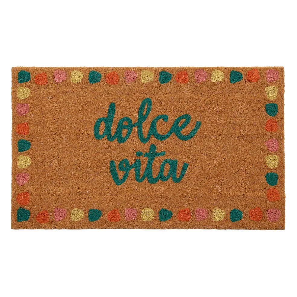 Paillasson "dolce vita" en coco vert 73x43cm - Dolce Vita