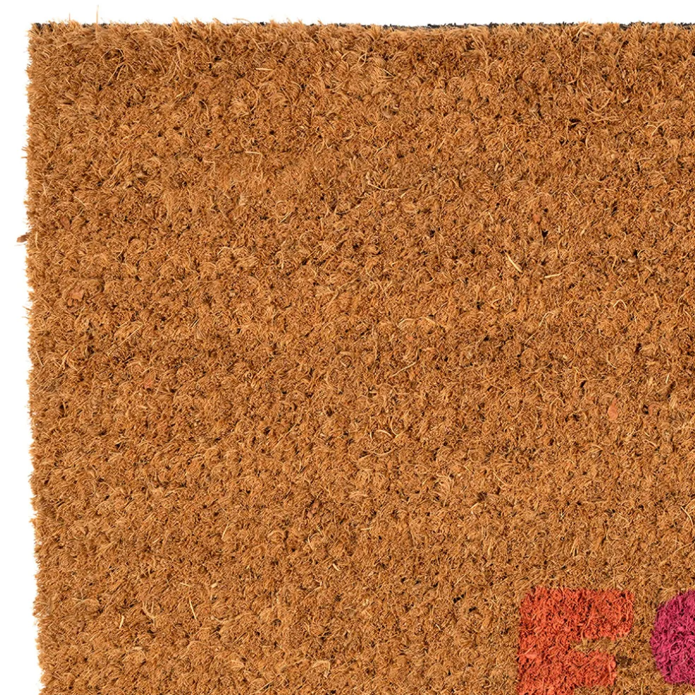 Paillasson "la vie est belle" en coco multicolore 73x43cm - Famille