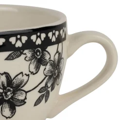 Paire tasse et coupelle café en faïence noir 22cl - Lison