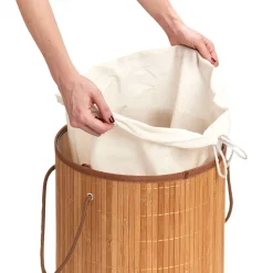Panier à linge en bambou naturel
