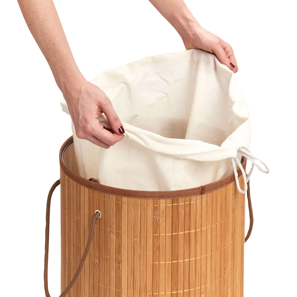 Panier à linge en bambou naturel