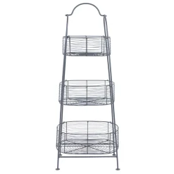Panier 3 niveaux reserve gris en fer