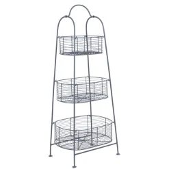 Panier 3 niveaux reserve gris en fer