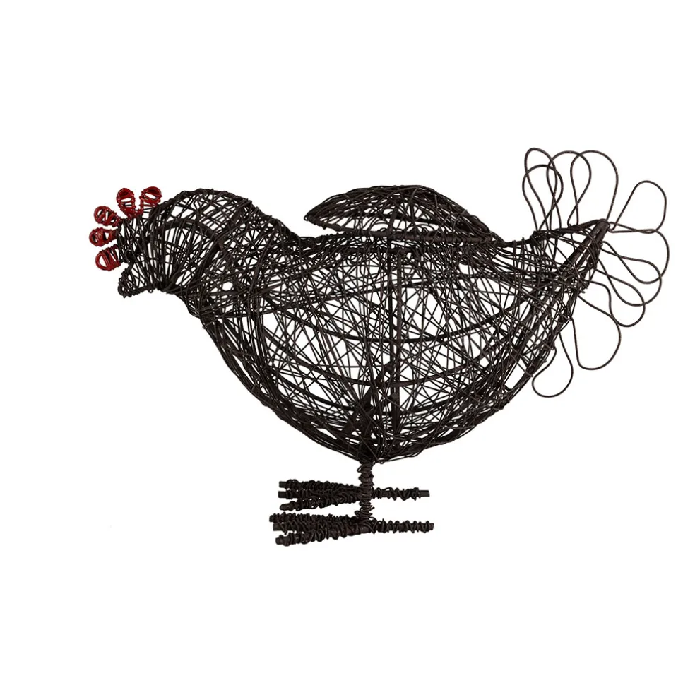 Panier coq en fer noir - Campagne