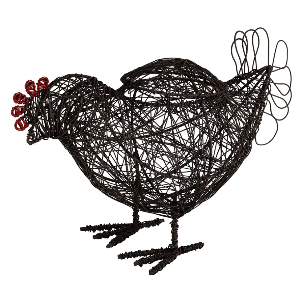 Panier coq en fer noir - Campagne