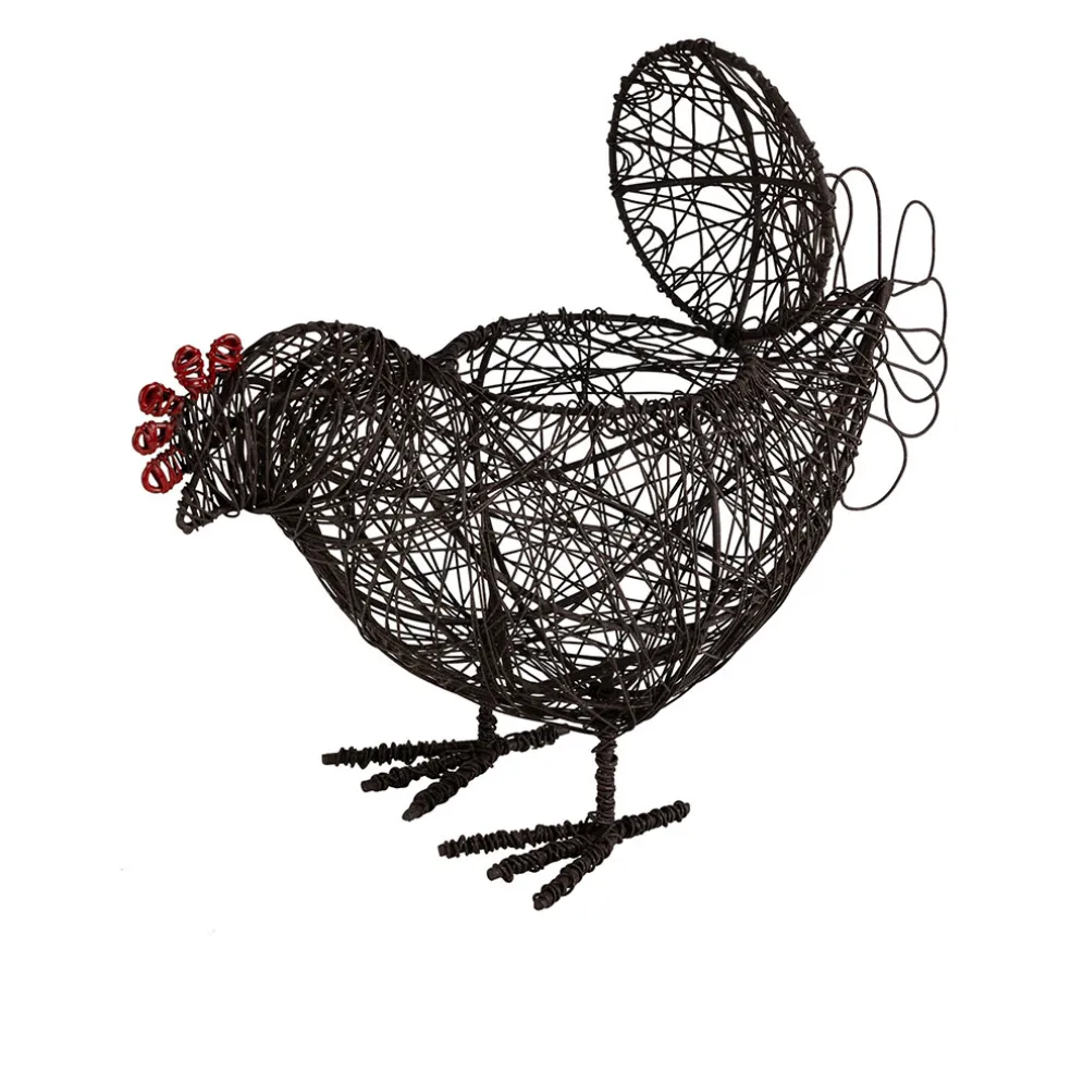 Panier coq en fer noir - Campagne