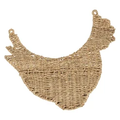 Panier mural poule en jonc de mer naturel 42x38cm - Chaumière