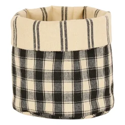 Panière à pain en coton à carreaux noir - Campagne