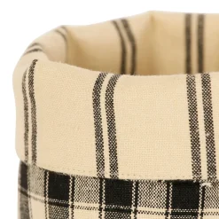 Panière à pain en coton à carreaux noir - Campagne