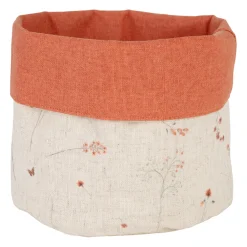 Panière à pain en coton beige et rouge d15cm - Lucile