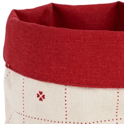 Panière à pain en coton rouge - P'tits Cœurs