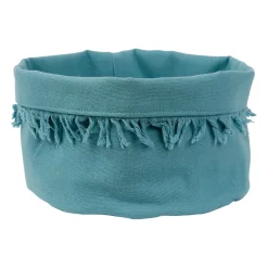Panière à pain en coton turquoise d18cm - Nalia