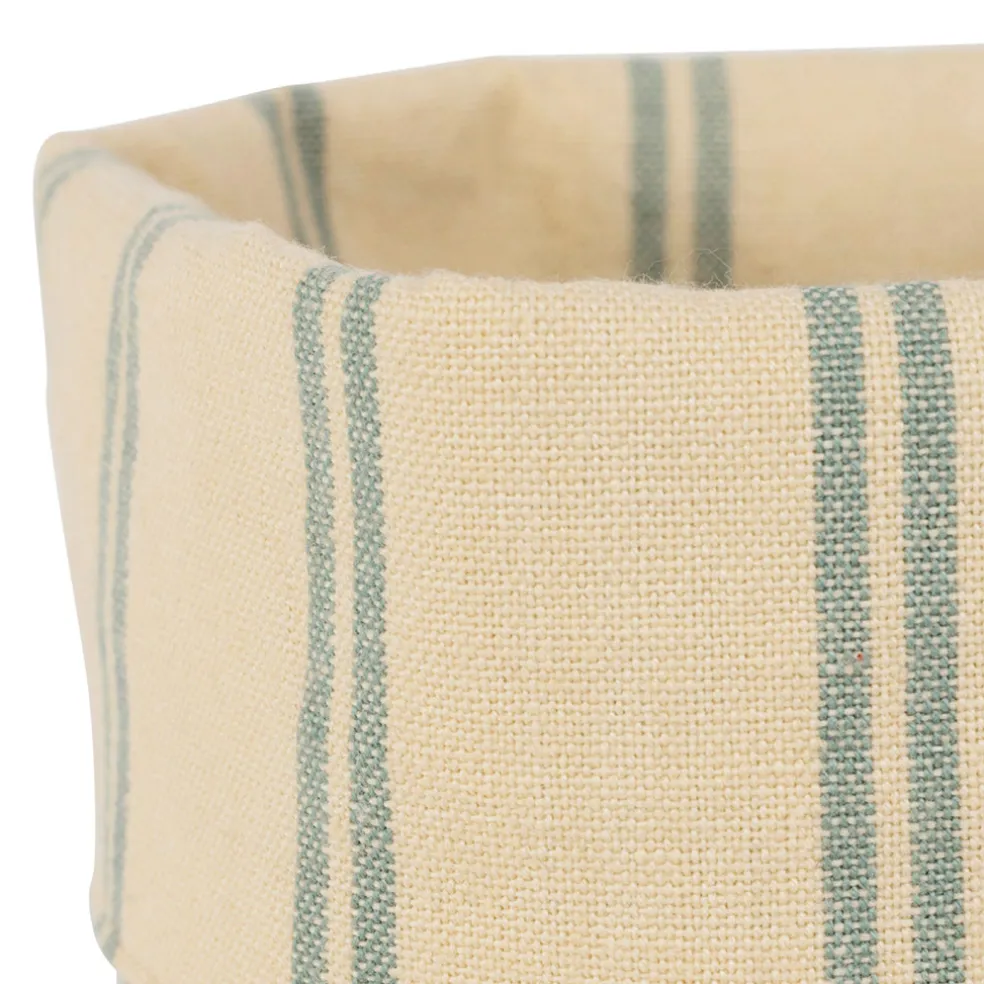 Panière à pain en coton vichy sauge d15cm - Campagne