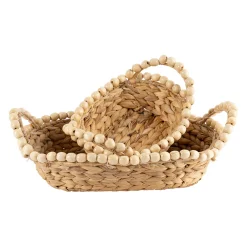 Panières x2 naturel en jacinthe d'eau - été à la mer