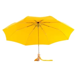 Parapluie compact manche tête de canard jaune