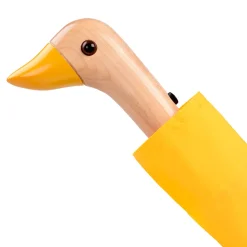 Parapluie compact manche tête de canard jaune