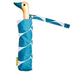 Parapluie compact manche tête de canard denim moon