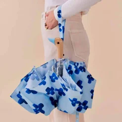 Parapluie compact manche tête de canard floral rain