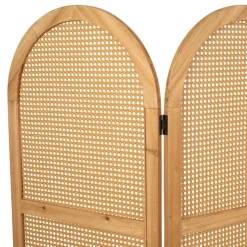 Paravent en sapin et rotin naturel 150xh180cm - Balamea