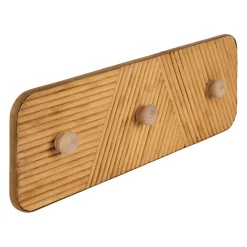 Patere 3 crochets en bambou et sapin naturel - Saori