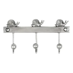 Patere 3 crochets escargot argenté 10x6x2cm laiton