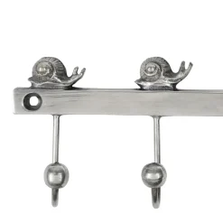 Patere 3 crochets escargot argenté 10x6x2cm laiton