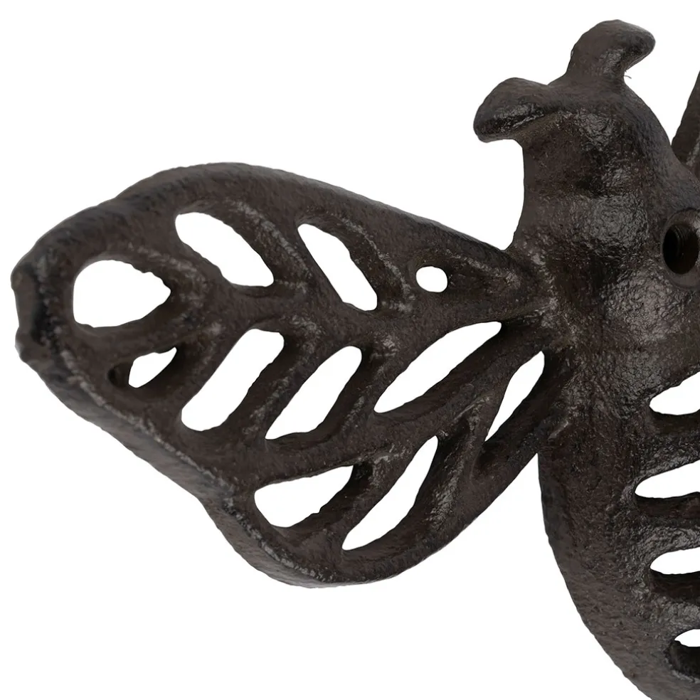 Patere abeille en fonte brun - Abeille