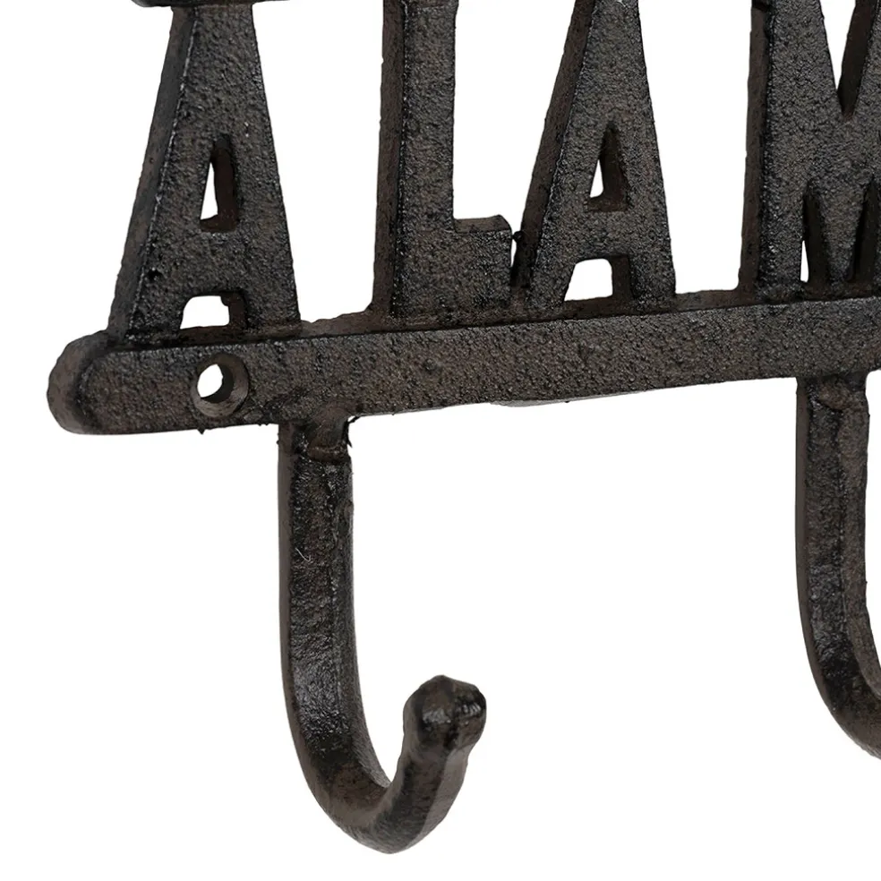 Patère 4 crochets Bienvenue à la montagne en fonte brun - Minrai
