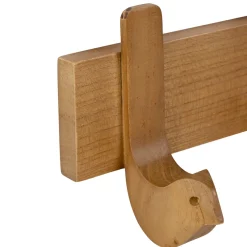 Patère 4 crochets oiseau en acajour blanc naturel 40x13cm - Campagne