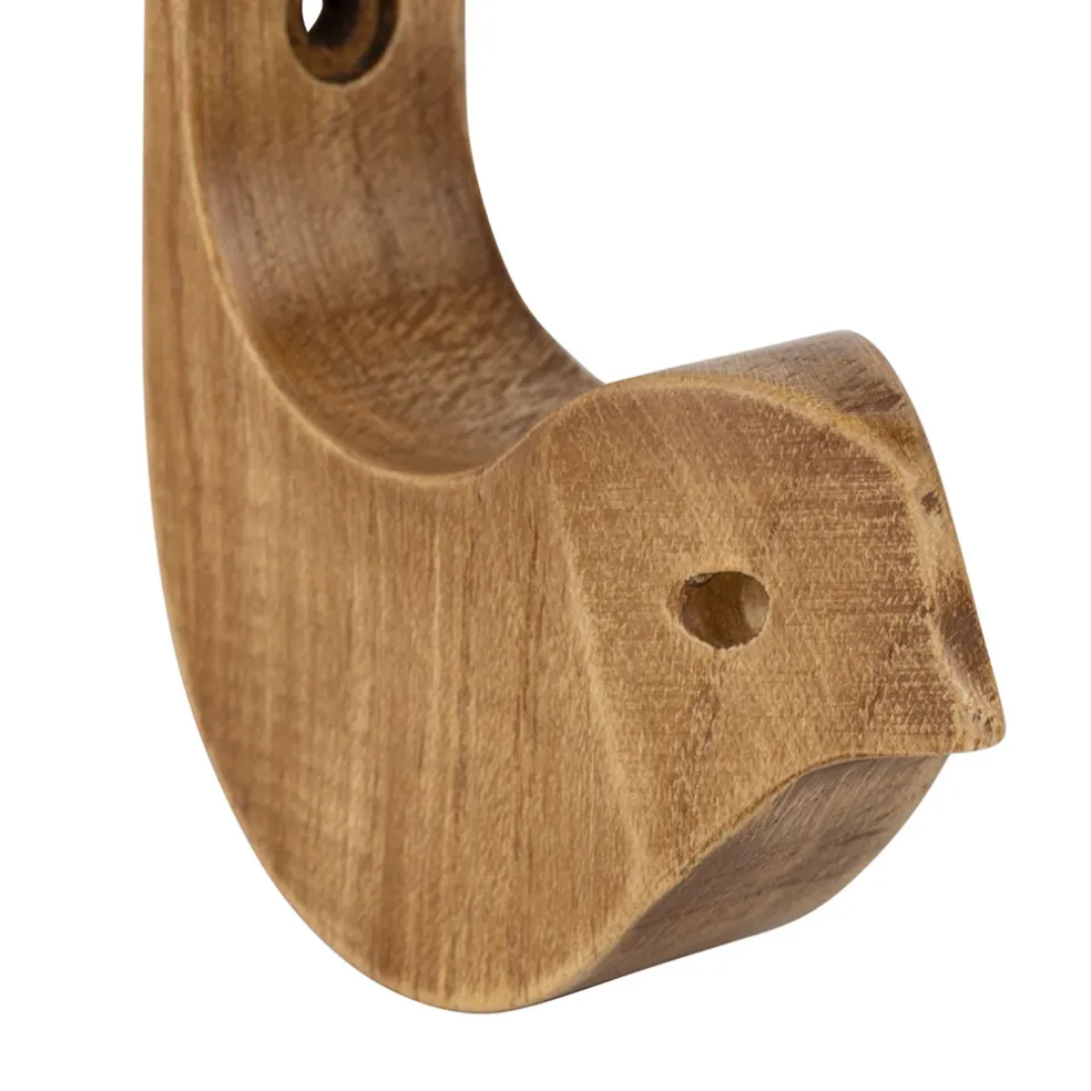 Patère oiseau en acajou blanc naturel h13cm - Campagne