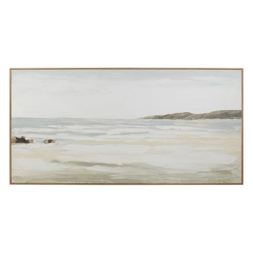 Peinture encadrée estran beige 140x70cm