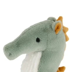 Peluche hippocampe en tissu vert