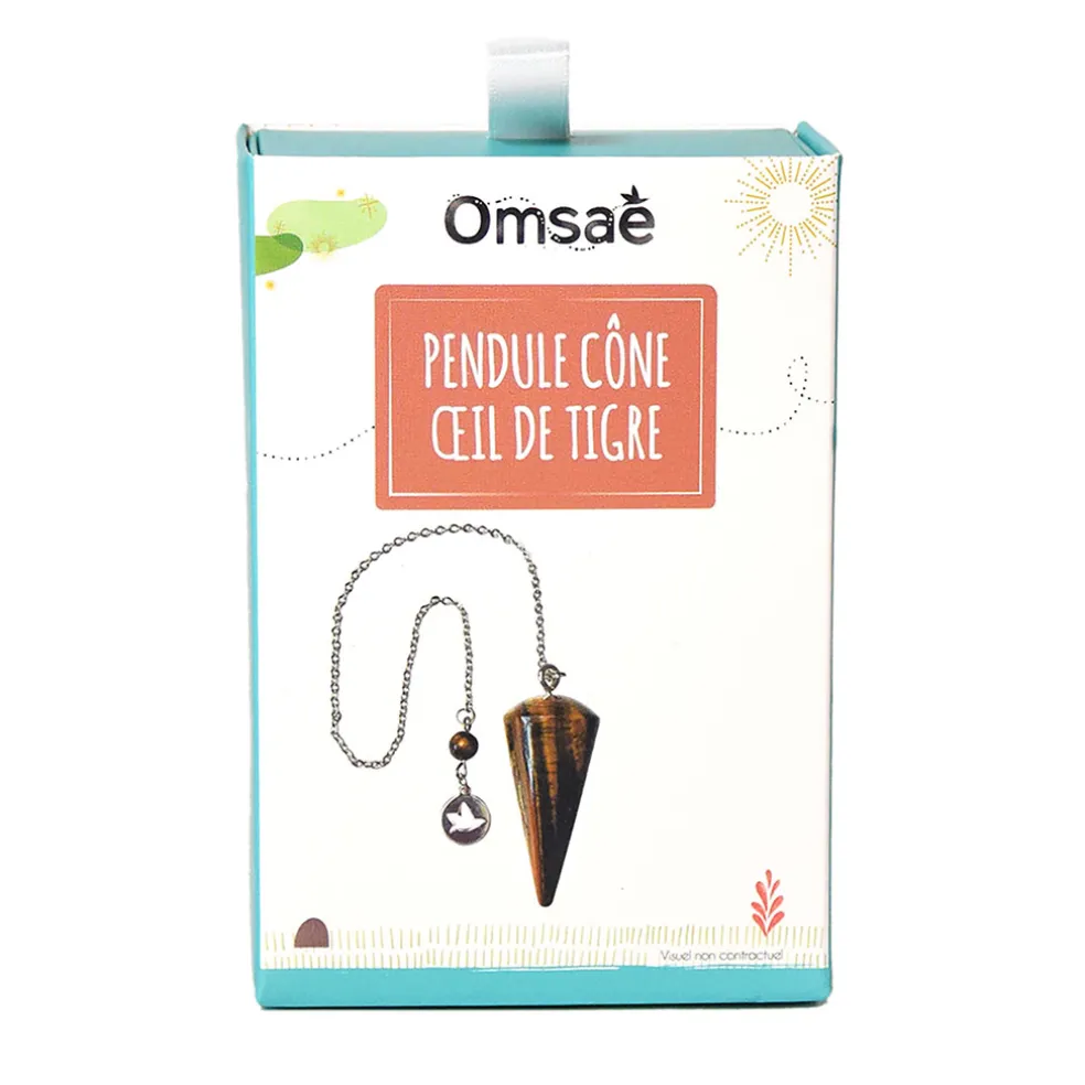 Pendule cône lisse en œil de tigre