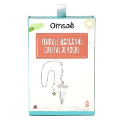 Pendule hexagonal en cristal de roche et charm étoile