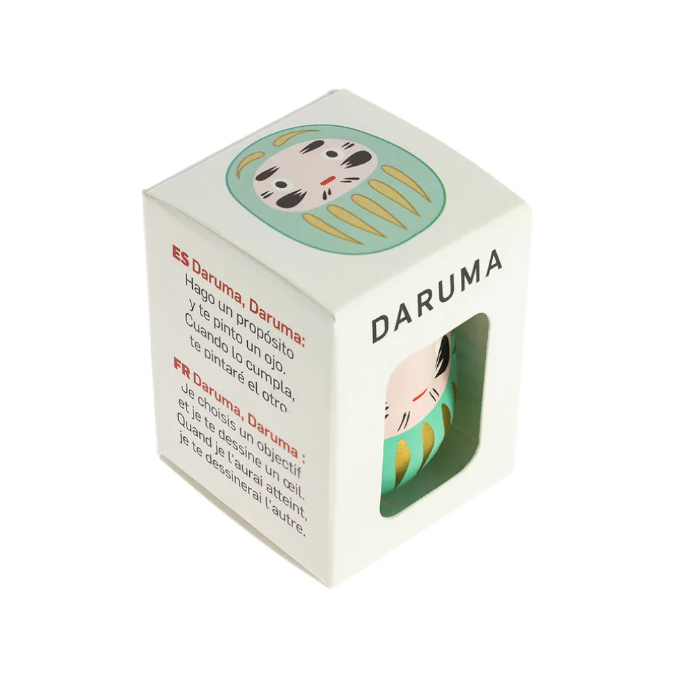 Petit daruma turquoise réussite scolaire
