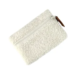 Petite pochette bouclette écru