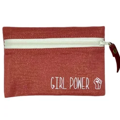 Petite pochette girl power scintillante terracotta