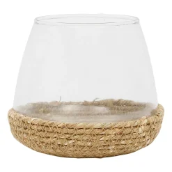 Photophore en jute naturel et verre - ourea