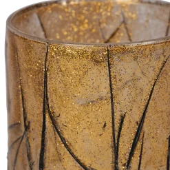 Photophore en verre doré et noir d7cm - Brindille