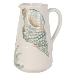 Pichet en faïence bleu et beige 5l - Bord De Mer