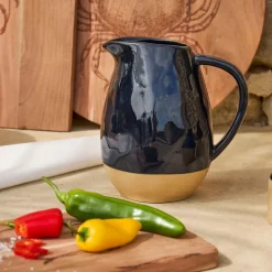 Pichet en grès bleu marine 1.9L - Jade