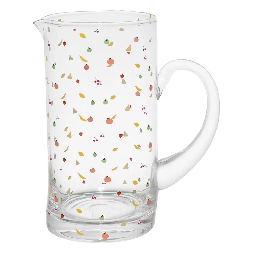 Pichet en verre multicolore 1l - Les Fruits