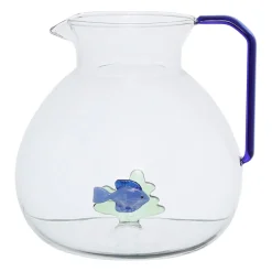 Pichet poisson en verre borosilicate bleu 1.7l - Océan