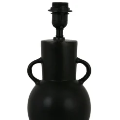 Pied de lampe arrondie en porcelaine h40cm noir - eterra