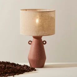 Pied de lampe en porcelaine h35cm terracotta - terre brulée