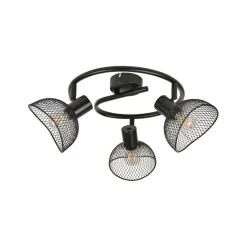 Plafonnier 3 lumières en metal h18cm mat noir - iris