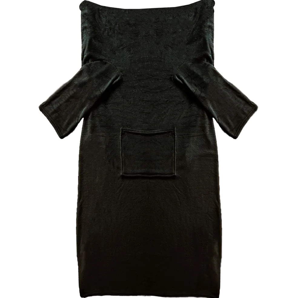 Plaid avec manches en tissu noir - Giny