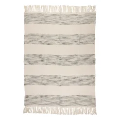 Plaid courba gris 170x130cm en coton et acrylique