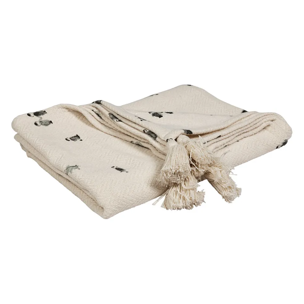 Plaid en coton écru et beige - Banquise